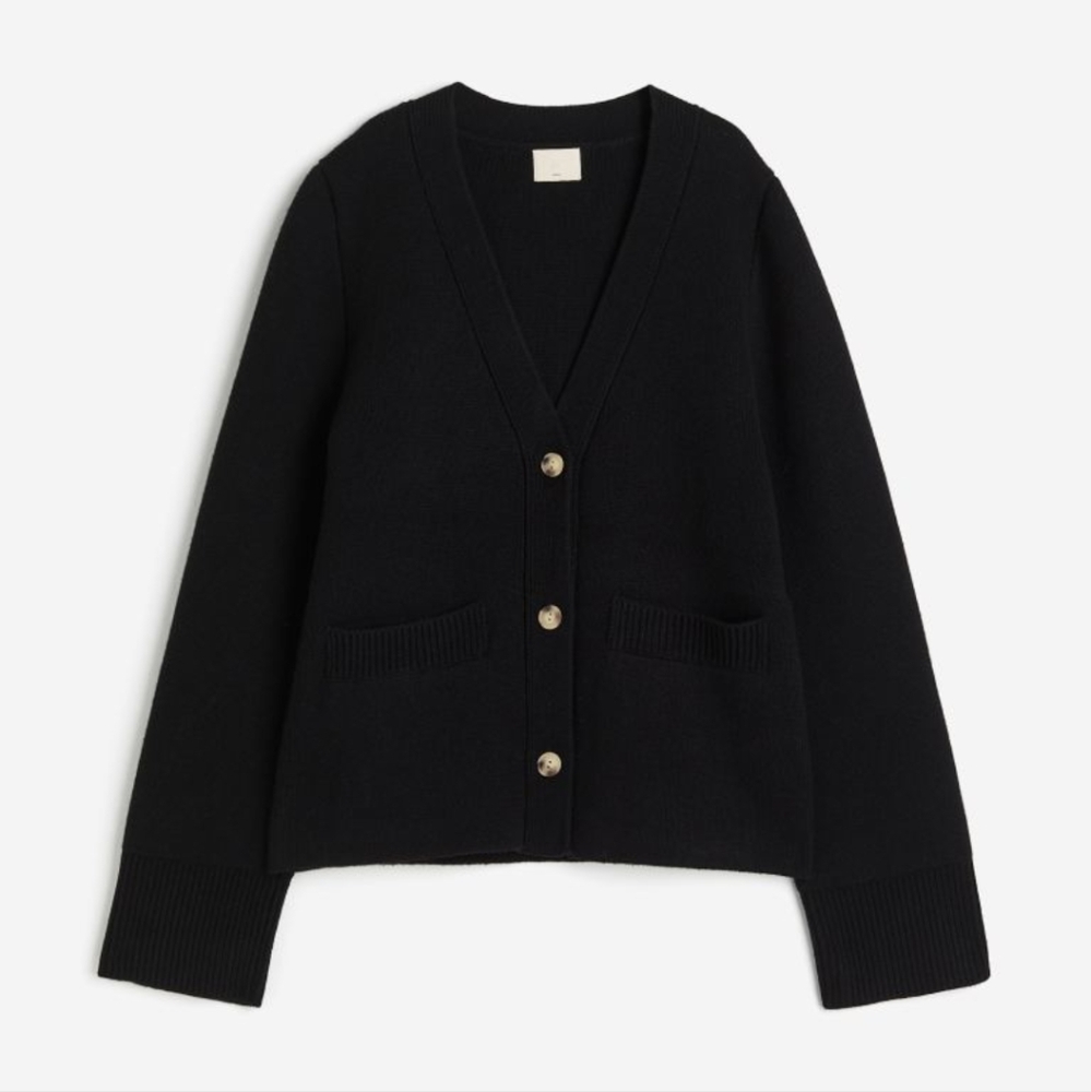SOLD H&M premium wool cardigan XS in black